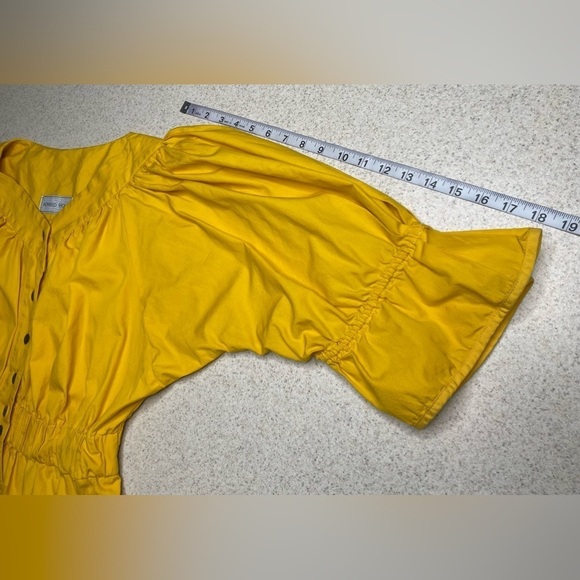 Howard Wolf Yellow Tea Length Dress Button Front Vintage Size 8 - Picture 11 of 13